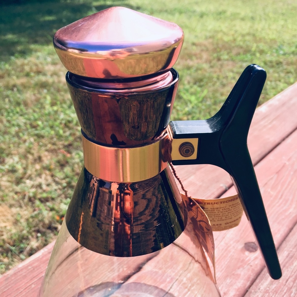 Vintage Mid Century Coffee Carafe w Original Tag - Picture 4 of 5